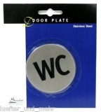 WC Schild Edelstahl 7cm selbstklebend #0206